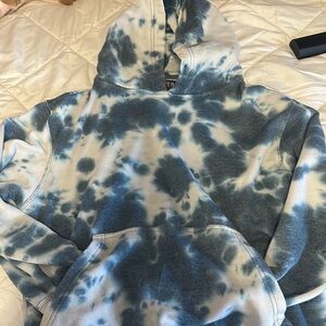 Blue and White Tie-Dye Hoodie